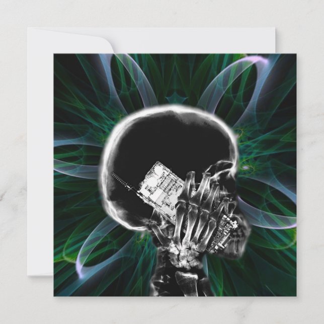 X-ray Fractal Flower Smartphone Skeleton - Teal (Front)