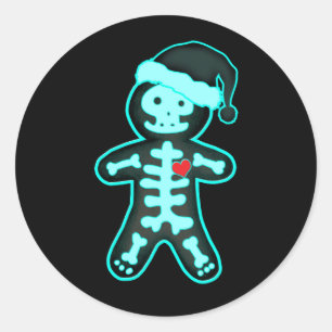X-Ray Gingerbread Man Skeleton Christmas Nurse Xra Classic Round Sticker