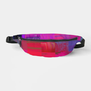 X-ray Girls Glitch Art Grid Hot Pink Fanny Pack