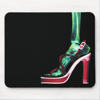 X-RAY HIGH HEEL LADY SKELETON LEG ORIGINAL MOUSE PAD