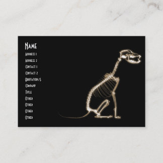 X-RAY PUPPY DOG SKELETON SITTING - SEPIA BUSINESS CARD