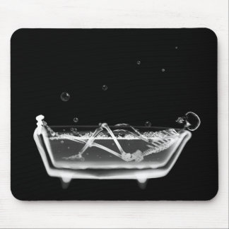 X-Ray Skeleton B&W Bath Time Tub Mouse Pad