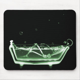 X-Ray Skeleton Bath Black Green Mouse Pad