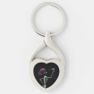 X-Ray Skeleton Blow Drying Hair Keychain