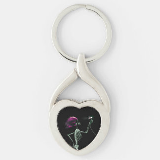 X-Ray Skeleton Blow Drying Hair Keychain