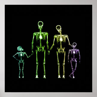 X-Ray Skeleton Family - Multicolor 1 Poster