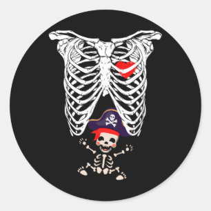X-ray Skeleton Funny Pregnancy  Classic Round Sticker