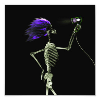 X-Ray Skeleton Hair Stylist - Purple  Photo Print