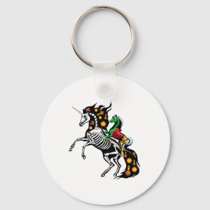 X-ray Skeleton Horse Riding Unicorn Cinco De Mayo  Keychain