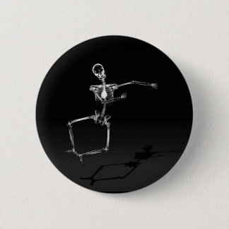 X-RAY SKELETON JOY LEAP B&W 2 INCH ROUND BUTTON
