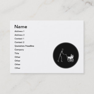 X-Ray Skeleton Mom & Baby - Original B&W Calling Card