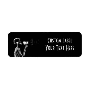 X-RAY SKELETON ON MEGAPHONE - B&W