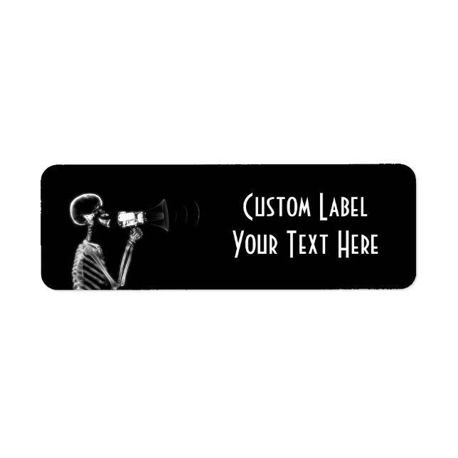 X-RAY SKELETON ON MEGAPHONE - B&W (Front)