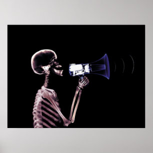 X-RAY SKELETON ON MEGAPHONE - ORIGINAL POSTER