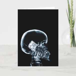 X-RAY SKELETON ON PHONE - BLUE CARD