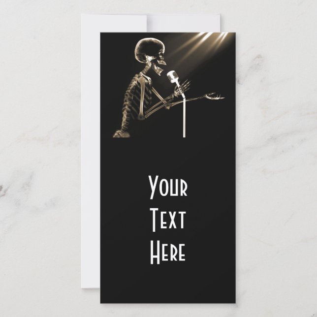 X-RAY SKELETON SINGING ON RETRO MIC - SEPIA (Front)