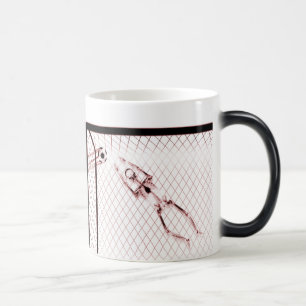 X-RAY SKELETON SOCCER GOALIE - RED MAGIC MUG