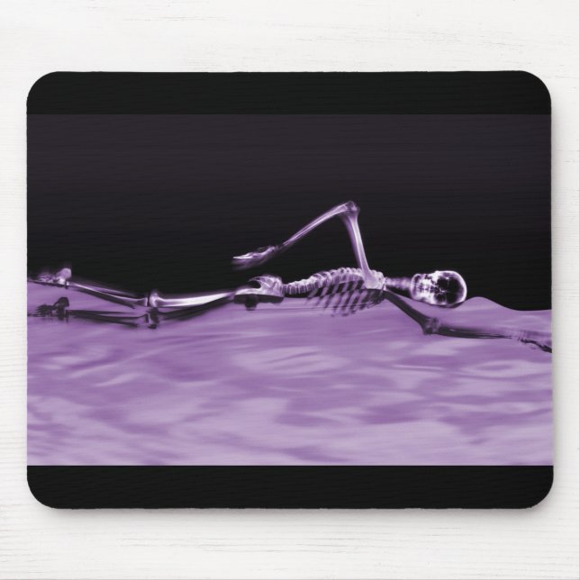 X-Ray Skeleton Swimming - Purple Mouse Pad (Front)
