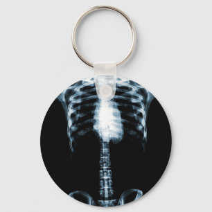 X-RAY SKELETON TORSO RIBS BLUE KEYCHAIN
