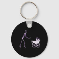 X-RAY SKELETON WOMAN & BABY CARRIAGE - PURPLE