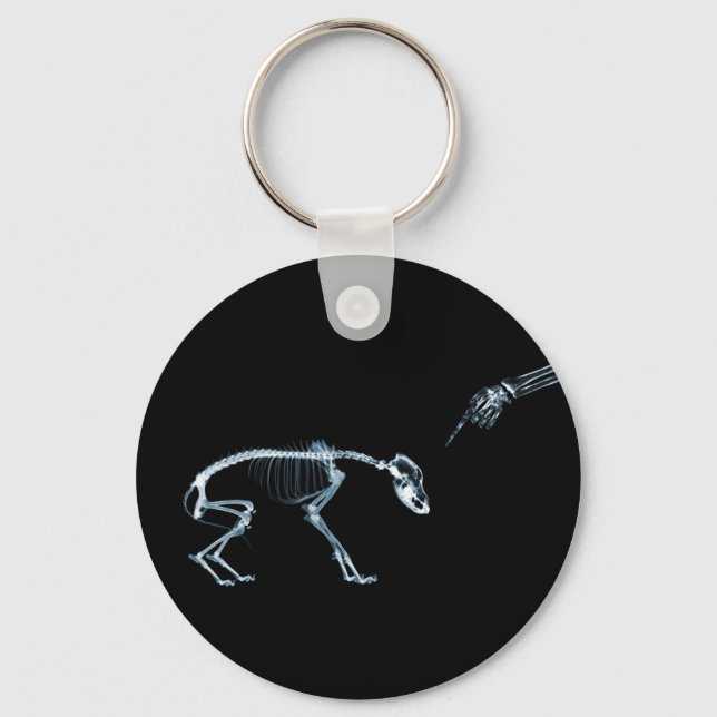X-Ray Skeletons Blue Bad Dog Keychain (Front)