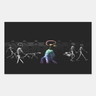X-Ray Skeletons Midnight Stroll - B&W & Rainbow Sticker