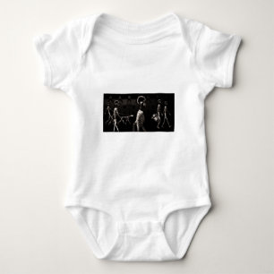 X-Ray Skeletons Midnight Stroll Black Sepia Baby Bodysuit