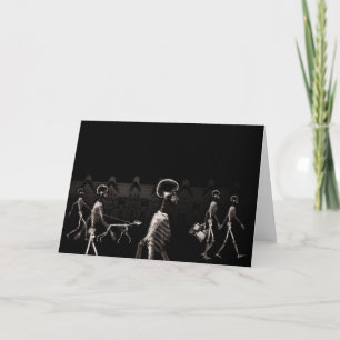 X-Ray Skeletons Midnight Stroll Black Sepia Card