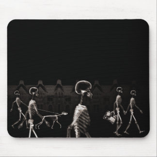 X-Ray Skeletons Midnight Stroll Black Sepia Mouse Pad