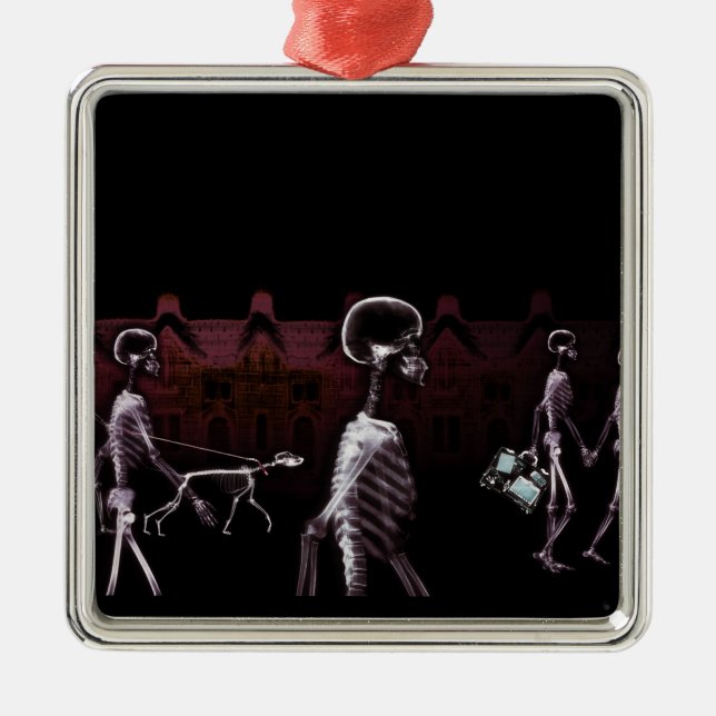 X-Ray Skeletons Midnight Stroll - Original Metal Ornament (Front)