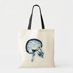X-RAY SKULL BRAIN - BLUE TOTE BAG