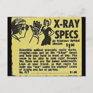 X-Ray Specs! See through clothes (kind of) Postcard