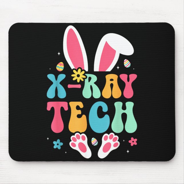 X-Ray Tech Bunny Eggs Radiology Easter Day Mouse Pad (Front)