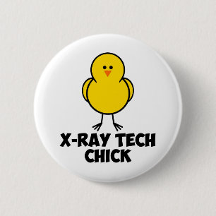 X Ray Tech Chick 2 Inch Round Button