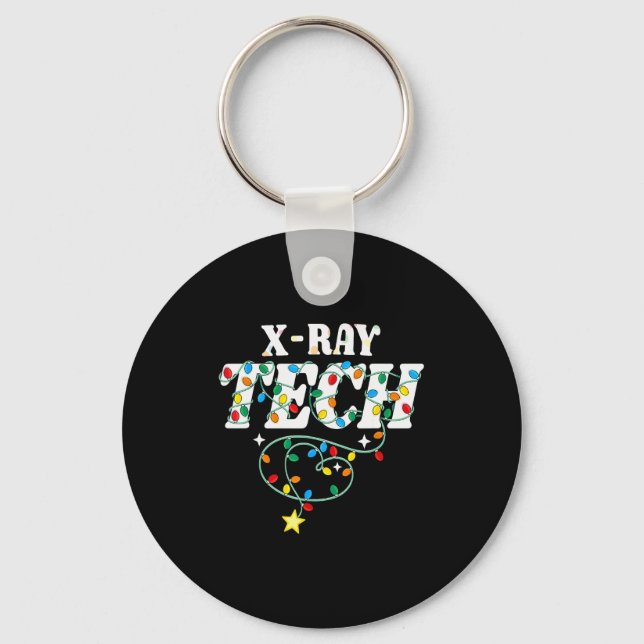 X-ray Tech Christmas Radiologic Technologist Techs Keychain (Front)
