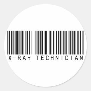 X-Ray Technician Bar Code Classic Round Sticker