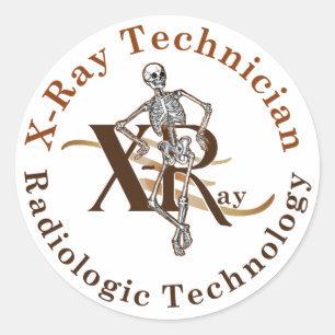 X Ray Technician Circle Brown Classic Round Sticker