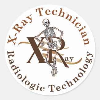 X Ray Technician Circle Brown Classic Round Sticker