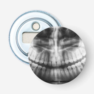 X-Ray Teeth Mouth Smile Black and White Bottle Opener