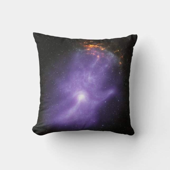 X-Ray Telescopes Ghostly Cosmic Hand Throw Pillow (Front)