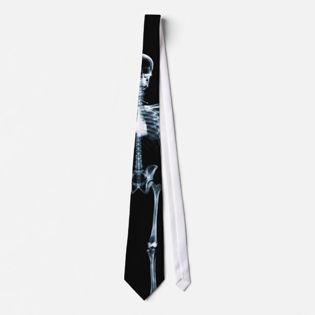 X-Ray Vision Blue Single Skeleton Neck Tie (Front)