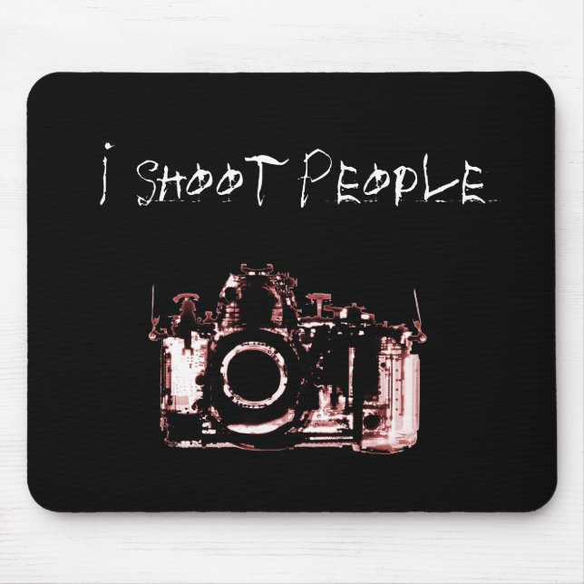 X-RAY VISION CAMERA BLACK RED - I Shoot People Mouse Pad (Front)