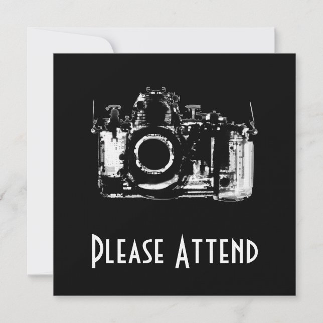 X-RAY VISION CAMERA - BLACK & WHITE INVITATION (Front)