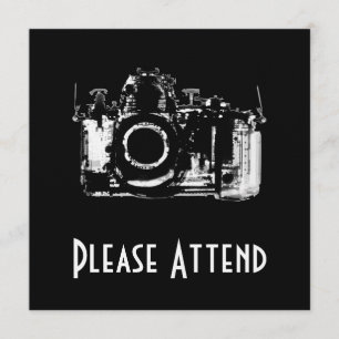 X-RAY VISION CAMERA - BLACK & WHITE INVITATION