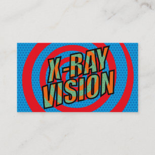 X-RAY VISION Fun Retro Comic Book Business Card