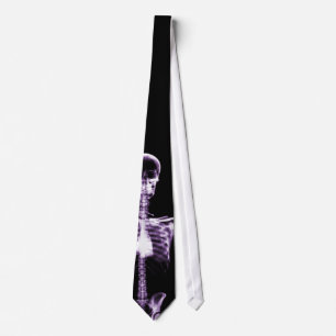 X-Ray Vision Purple Single Skeleton Neck Tie