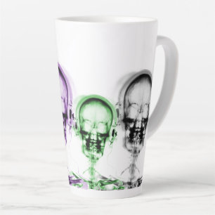 X-Ray Vision Skeleton Music Skull Headphones Latte Mug
