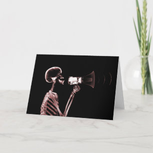 X-RAY VISION SKELETON ON MEGAPHONE - RED CARD