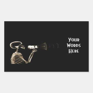X-RAY VISION SKELETON ON MEGAPHONE - SEPIA STICKER