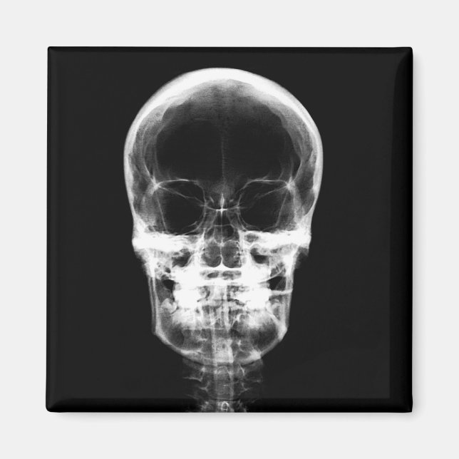 X-RAY VISION SKELETON SKULL - B&W MAGNET (Front)